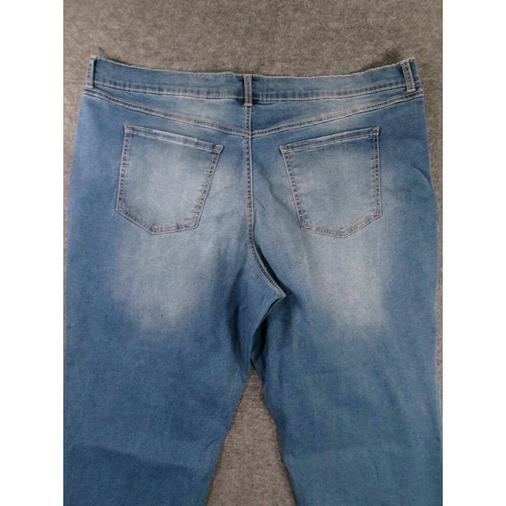 Terra Sky Jeans Women 24W Petite Blue Regular Straight High Rise Tummy Control - Picture 14 of 16